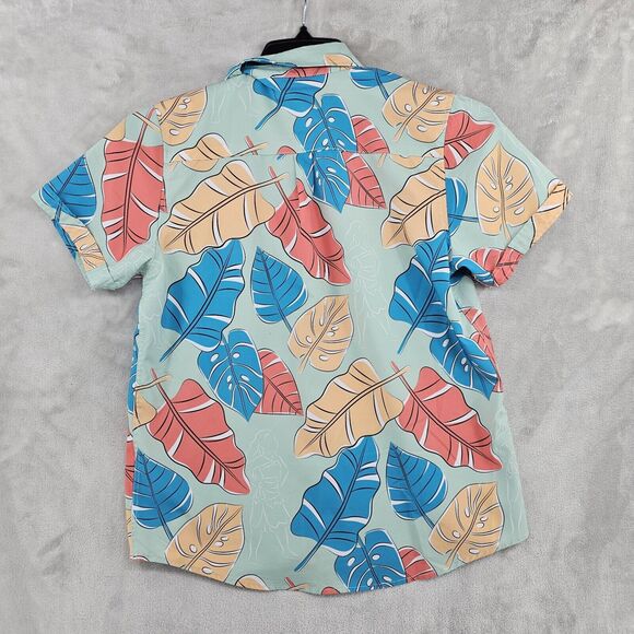 RSVLTS Disney Moana Of Motunui Kunuflex Button Shirt Hawaiian Leaf Blue Youth XL - Picture 8 of 9